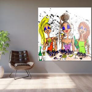 3D illustration of interior with wide walls